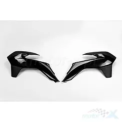 UFO Plast mustat jäähdyttimen suojukset KTM SX / SX-F / EXC / EXC-F 13-16