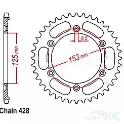 Takaratas 428 54 hammasta JT Sprockets JTR1258